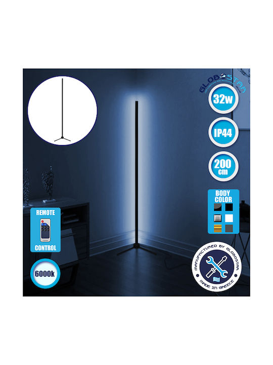 GloboStar LED Φωτιστικό Δαπέδου Υ200xΜ3εκ. με Ψυχρό Λευκό Φως 140lm Μαύρο