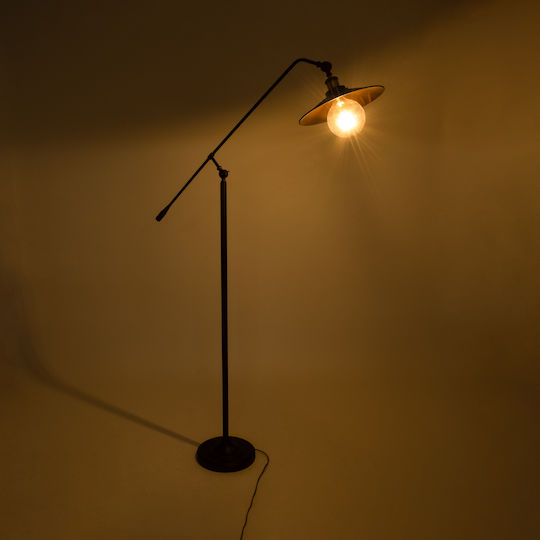 GloboStar Silene Vintage Floor Lamp H194xW27cm. with Socket for Bulb E27 Brown