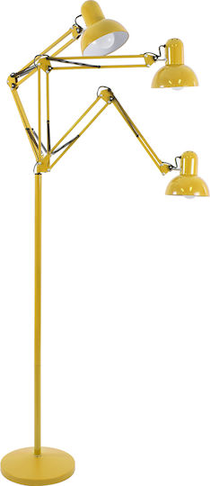GloboStar Audrey Vintage Lampa de podea Î190xL15cm. cu Soclu pentru Bec E27 Galben