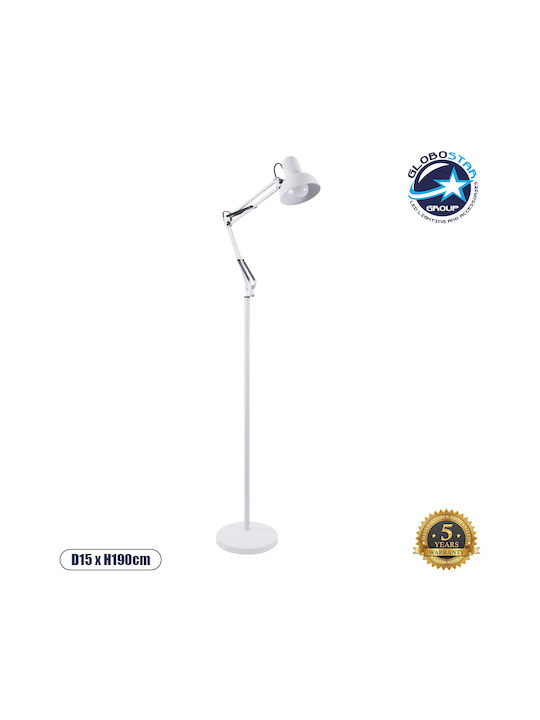 GloboStar Audrey Vintage Floor Lamp H190xW27.5cm. with Socket for Bulb E27 White