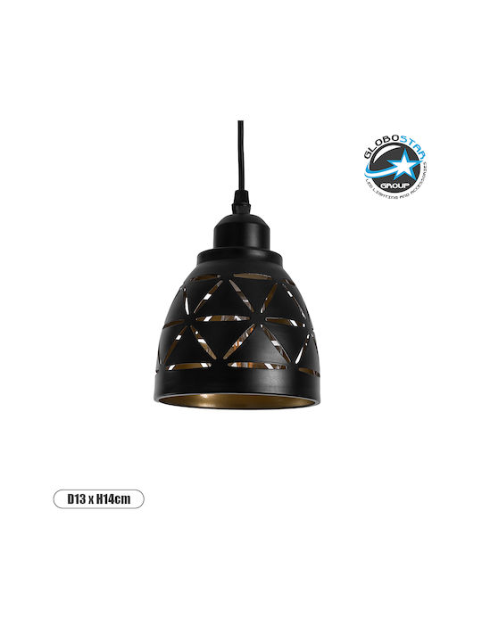 GloboStar Coolie Pendant Light Black Bell with Socket E27 13x13cm