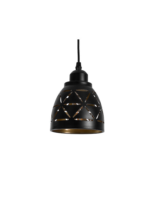 GloboStar Coolie Pendant Light Black Bell with Socket E27 13x13cm