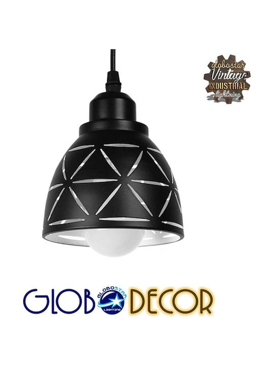 GloboStar Coolie Pendant Light Black Bell with Socket E27 13x13cm