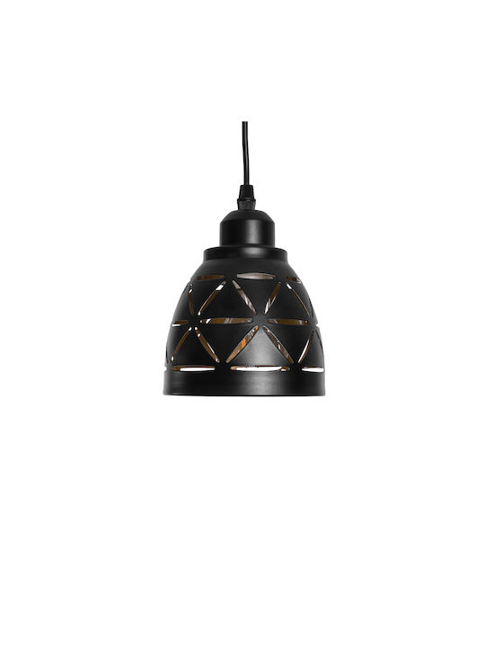 GloboStar Coolie Pendant Light Black Bell with Socket E27 13x13cm
