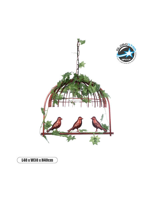 GloboStar Libellula Hängelampe Braun Raster mit Fassung E27 48.5x42x37.5cm.