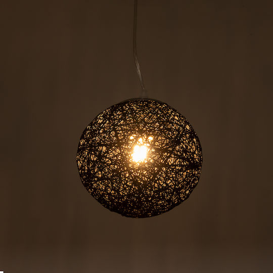 GloboStar Rattan Lustră Negru cu Dulie E27 22x22x20cm.