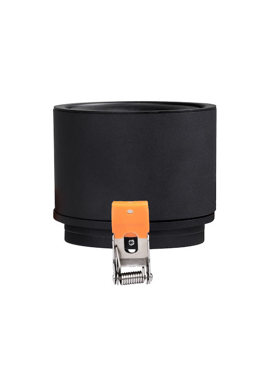 GloboStar Omega Round Metallic Recessed Spot with Integrated LED and Natural White Light Black 10x10cm. 1pcs
