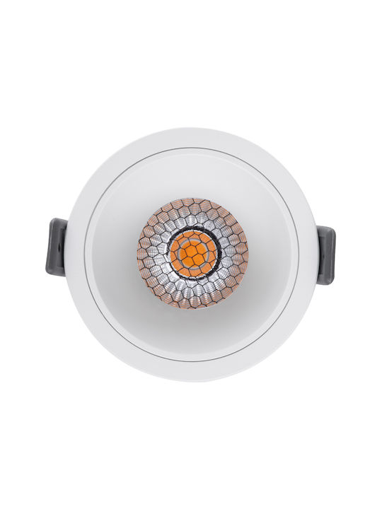 GloboStar Кръгла Металик Вграден Спот с Патрон Вграден LED Бял 8.4x8.4см. 1бр