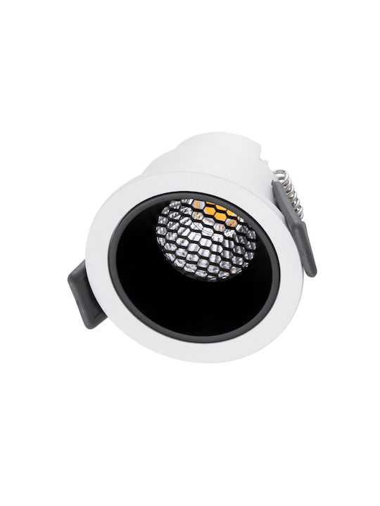 GloboStar Кръгла Металик Вграден Спот с Патрон Вграден LED Бял 6.4x6.4см. 1бр