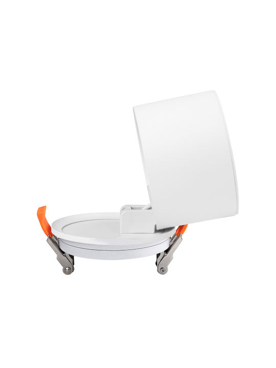 GloboStar Omega Rund Metallisch Einbau Spot mit integriertem LED und Natürliches Weißes Licht Weiß 10x10cm. 1Stück