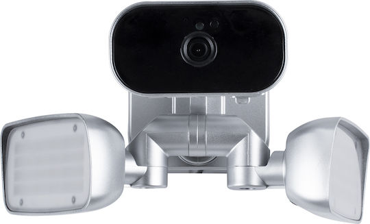GloboStar 86043 IP Surveillance Camera Wi-Fi Full HD 1080p Waterproof Battery Powered with Two-Way Communication Silver