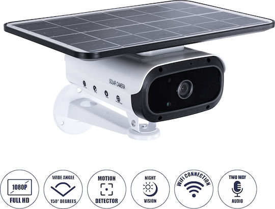 GloboStar 86047 IP Surveillance Camera Wi-Fi Full HD 1080p Waterproof Battery Powered with Microphone