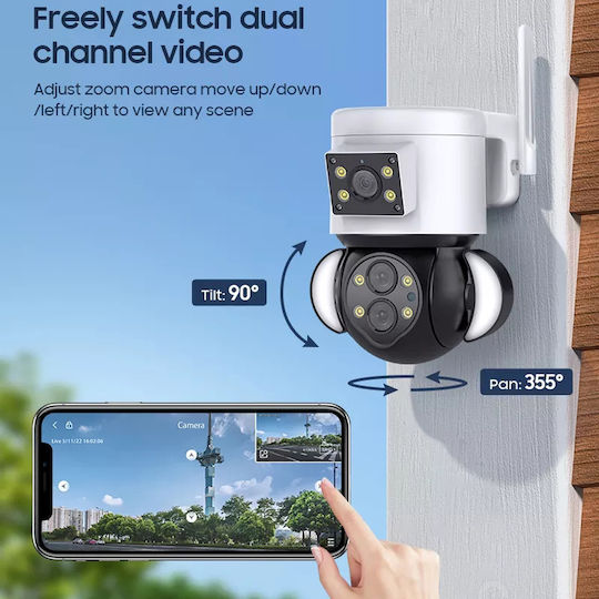 GloboStar 86076 IP Überwachungskamera Wi-Fi/4G Full HD 1080p Wasserdicht Batteriebetrieben