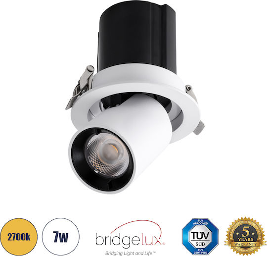 GloboStar Virgo-S Μονό LED Θερμό Λευκό Σποτ σε Λευκό Χρώμα