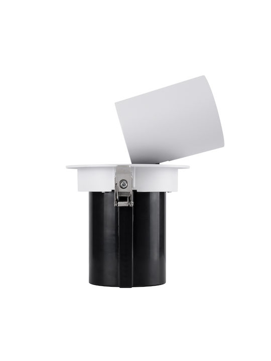 GloboStar Virgo-B Единично LED Топло бяло Спот в Бял Цвят
