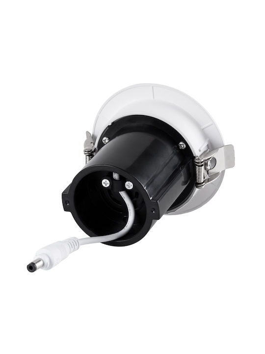 GloboStar Virgo-S Μονό LED Θερμό Λευκό Σποτ σε Λευκό Χρώμα