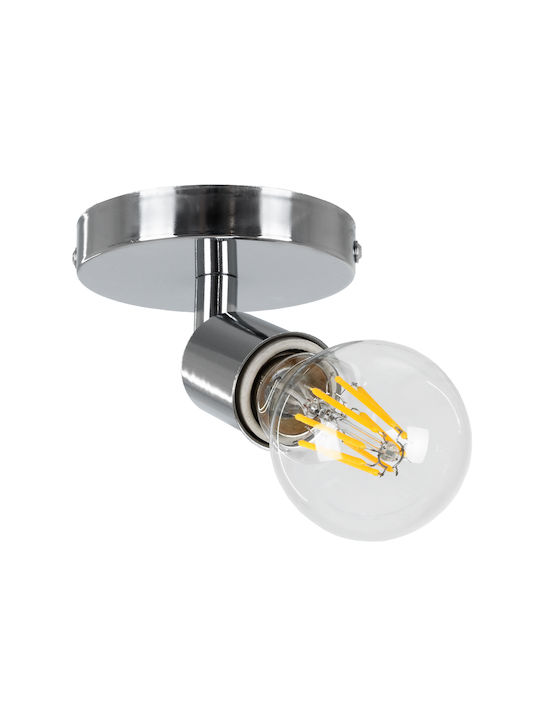 GloboStar Sara Single Spot with Socket E27 in Silver Color