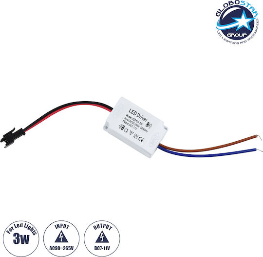 GloboStar Adjustable LED Power Supply IP20 Power 3W with Output Voltage 12V
