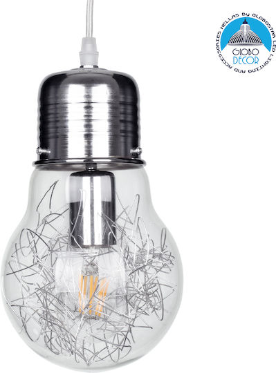 GloboStar Lamp Lustră Argintiu cu Dulie E27 38x22x27cm.