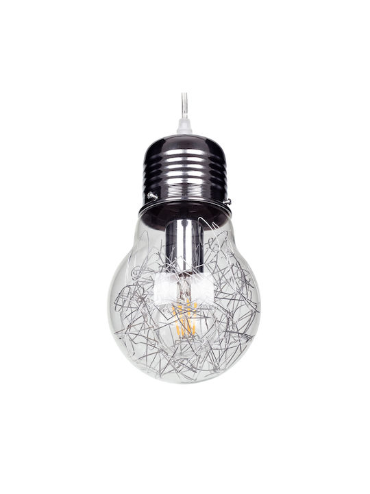 GloboStar Lamp Lustră Argintiu cu Dulie E27 38x22x27cm.