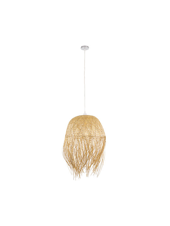 GloboStar Manila Pendant Light Beige Boho Bell with Socket E27 51x51x70cm