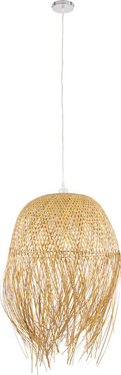 GloboStar Manila Hängelampe Beige Boho Glocke mit Fassung E27 51x51x70cm.