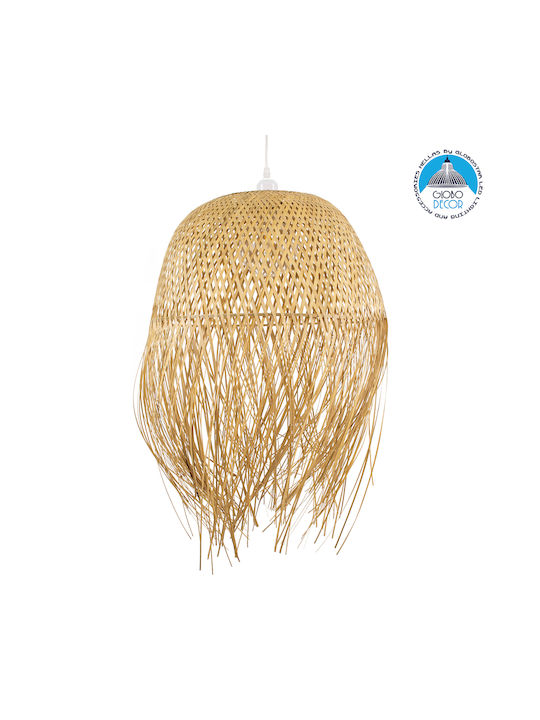 GloboStar Manila Pendant Light Beige Boho Bell with Socket E27 51x51x70cm