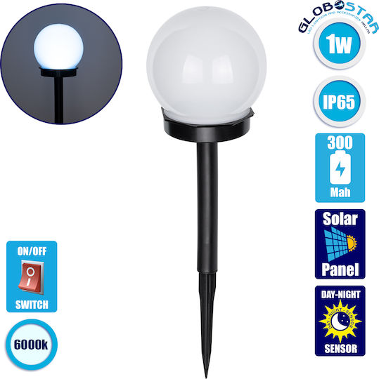GloboStar Spiked Solar Light Traffic light 1W 100lm Cold White 6000K with Photocell IP65
