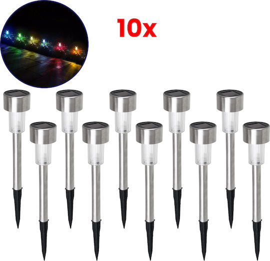 GloboStar Set of 10 Stake Solar Lights Lanterns 1W 90lm RGB with Motion Sensor and Photocell IP65