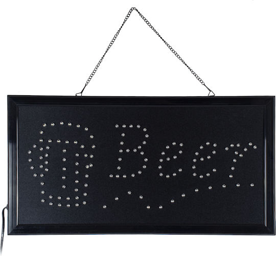 GloboStar Επιγραφή LED Μονής Όψης Αδιάβροχη 48x25cm Κόκκινο / Μπλε / Πορτοκαλί