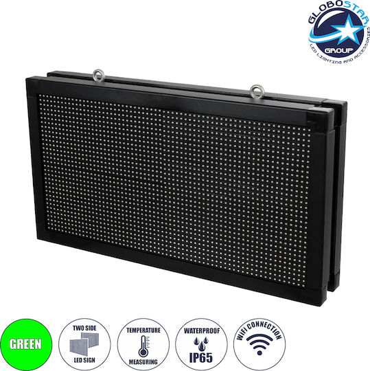 GloboStar Κυλιόμενη Πινακίδα LED Διπλής Όψης Αδιάβροχη 70x38.5cm Πράσινο