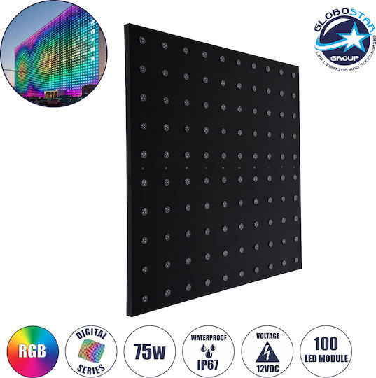 GloboStar Semn LED rulant Cu două fețe Impermeabila 100x20cm Verde