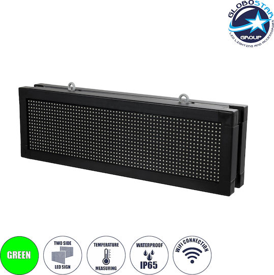 GloboStar Display LED Beschriftung Doppelseitig Wasserdicht 70.5x22.5cm Grün