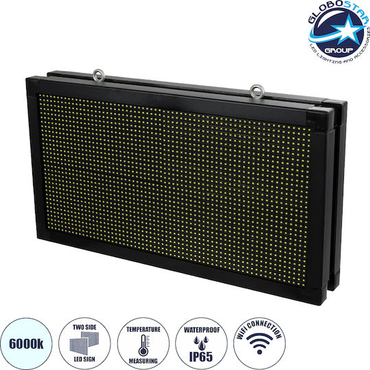 GloboStar Display Rolling LED Sign Double Sided Waterproof 70x38.5cm White