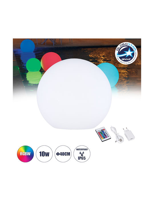 GloboStar Φωτιστικό Γλόμπος LED Εξωτερικού Χώρου 10W RGBW IP67 Λευκό