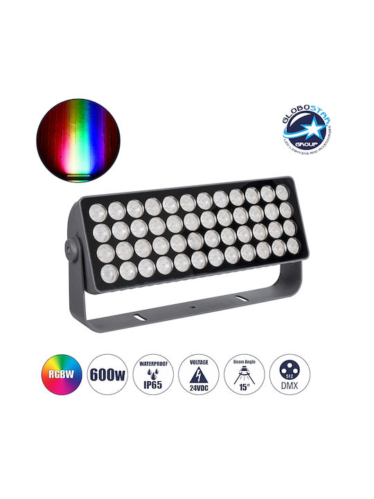 GloboStar Flood-Sena Lampă De Podea Pentru Exterior LED Mașină De Spălat Pe Perete 600W RGBW IP65 Gri