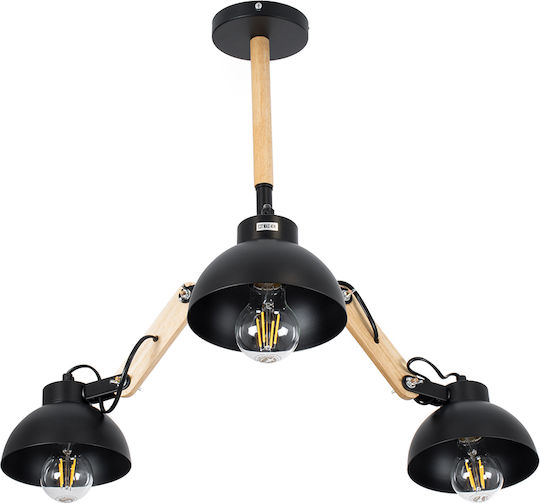 GloboStar Oldschool Deckenleuchte 75cm Schwarz mit Fassung E27