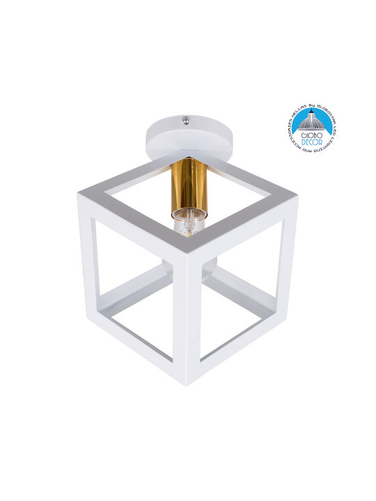 GloboStar Cube Ceiling Mount Light 25cm White with Socket E27