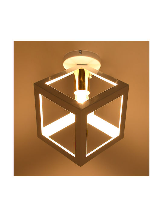 GloboStar Cube Ceiling Mount Light 25cm White with Socket E27