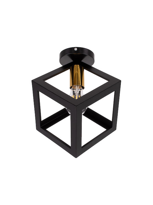 GloboStar Cube Ceiling Mount Light 25cm Black with Socket E27