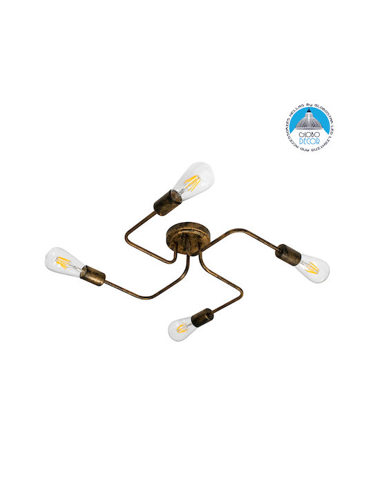 GloboStar Liberta Deckenleuchte 44.5cm Kupfer mit Fassung E27