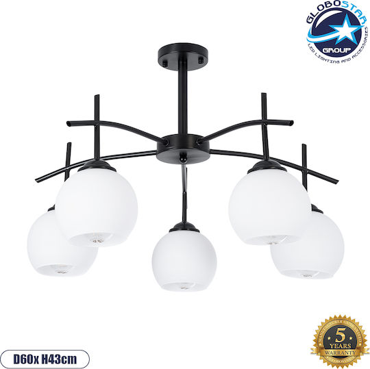 GloboStar Luna Deckenleuchte 63cm Schwarz mit Fassung E27