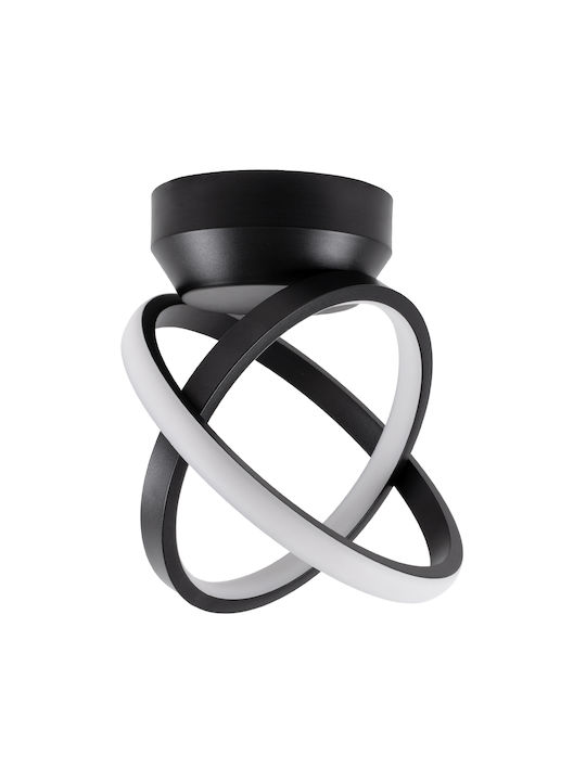 GloboStar Amelia Ceiling Mount Light 24.5cm Black with Integrated LED and Remote Control