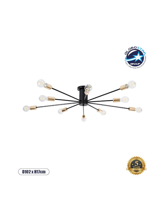 GloboStar Olinda Ceiling Mount Light 95cm Black with Socket E27