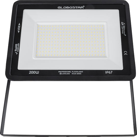 GloboStar Atlas Waterproof LED Floodlight 200W Natural White 4500K IP67