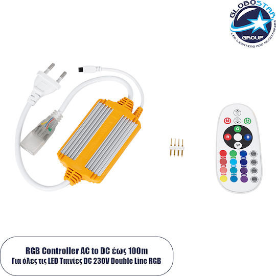 GloboStar Wireless RGB Controller IR with Remote Control IP68 4 Pin Controller Up to 100m 70541