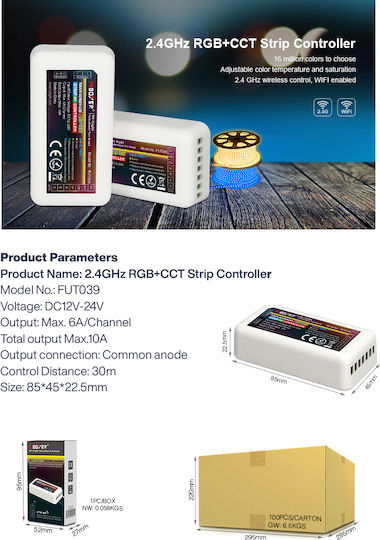 GloboStar MiBOXER FUT039 Drahtlos RGBW und RGB Controller RF (Request for) - Anfrage für 73433