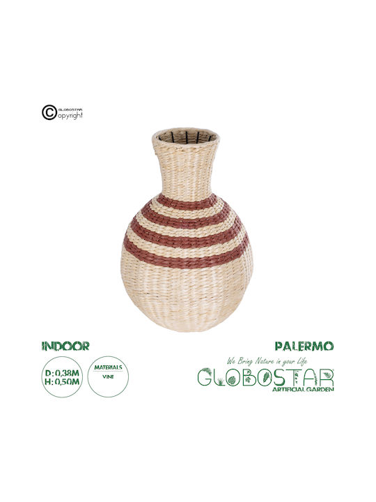 GloboStar Dekorative Vase Rattan Künstlicher Garten Palermo Beiges Φ3cm