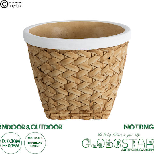 GloboStar Übertopf Polyester Beige 20x20x16εκ.