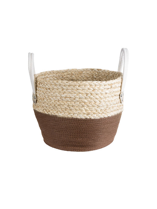 GloboStar Κασπώ Rattan Μπεζ με Βάση 33x33x28εκ.